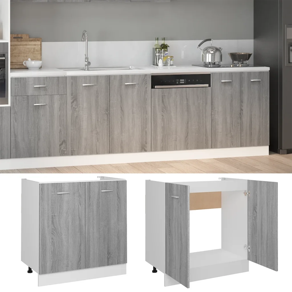 Mobiletto “Lyon” Grigio Sonoma 80x46x81,5 cm 815565