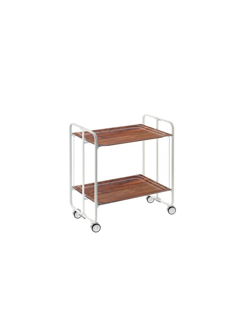 Carrello da cucina pieghevole bianco con ruote BAUHAUS 2 ripiani