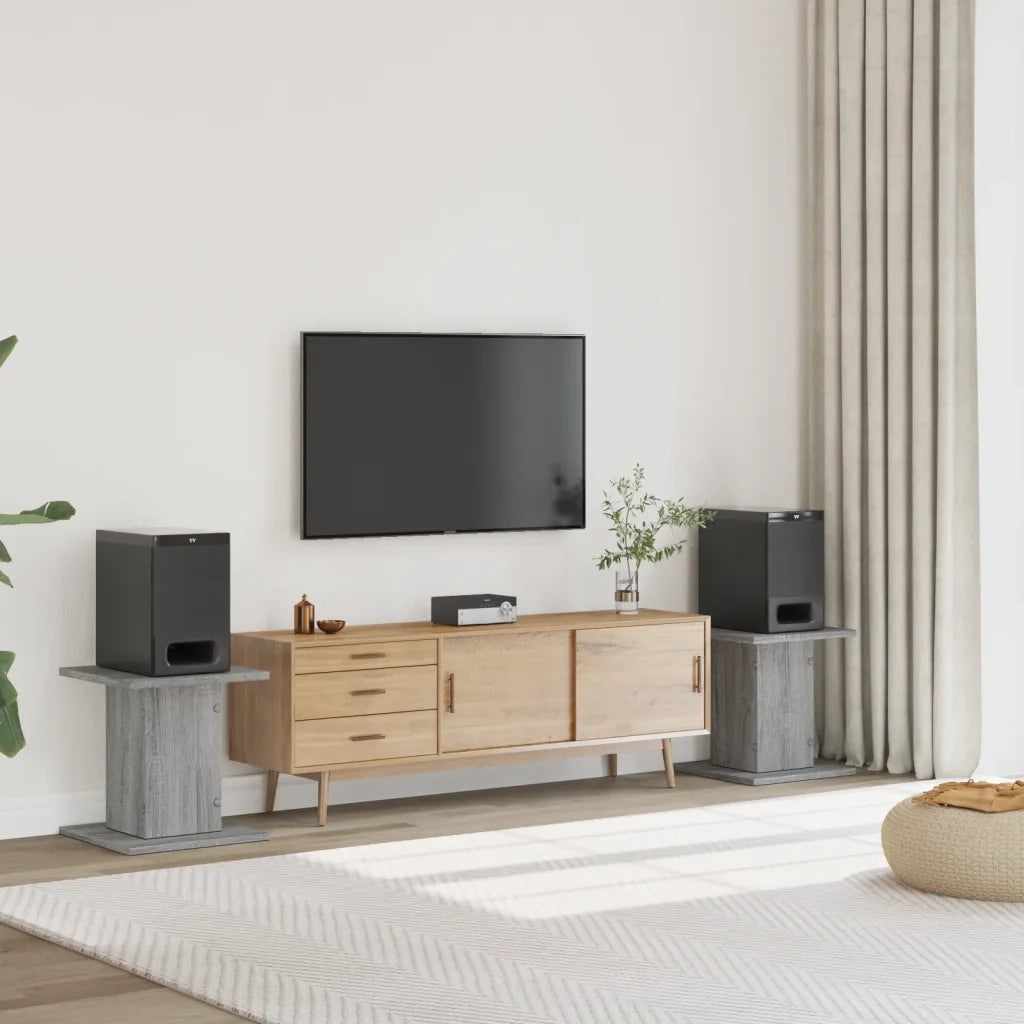 Supporti Altoparlanti 2 pz Grigio Sonoma 30x30x40cm Multistrato 852650
