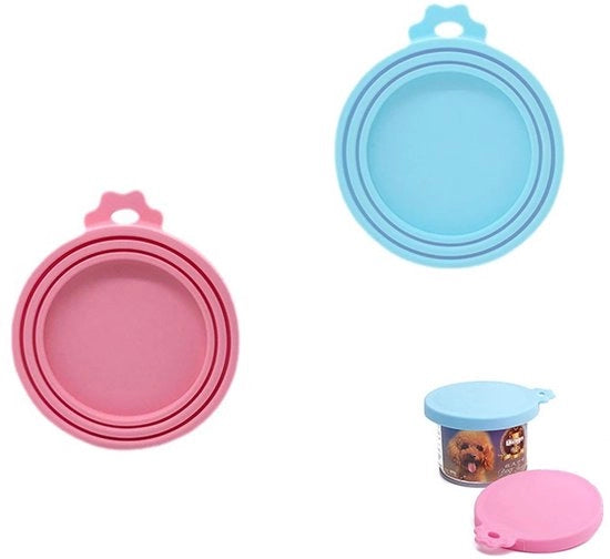 Blikdeksel Universale - 2 Pezzi - Silicone - Adatto per Cibo Animale - Resistente al Caldo e al Freddo - Sigillatura Flessibile - Copertura Alimentare