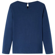 Maglietta per Bambini Maniche Lunghe Blu Marino 128