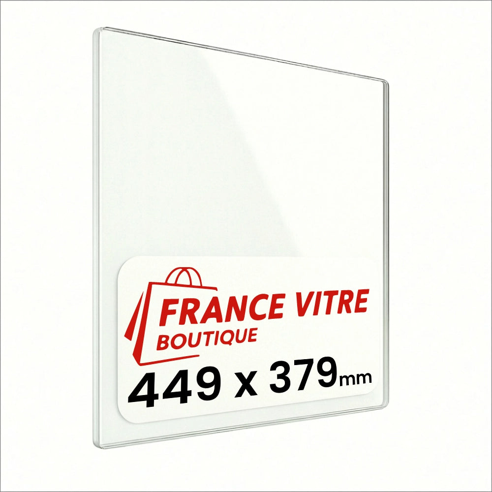 449 x 379 x 4 mm - Vetro per stufa a legna - vetro camino di ricambio - vetro per caminetto resistente al fuoco - France Vitre