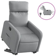 Poltrona | Sedia Relax Reclinante Alzapersona Elettrica Grigio Chiaro Tessuto