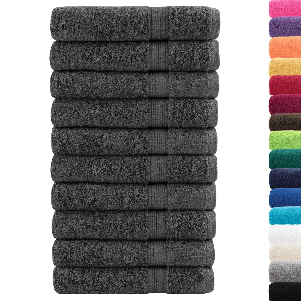 Asciugamani per sauna Premium SOLUND 10 pz | Teli per bagno Antracite 80x200 cm 600 g/m2