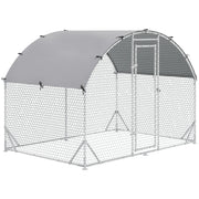 Recinto per Galline in Metallo Galvanizzato con Tetto ¨C Minimal ¨C Argento 280x190x197 cm
