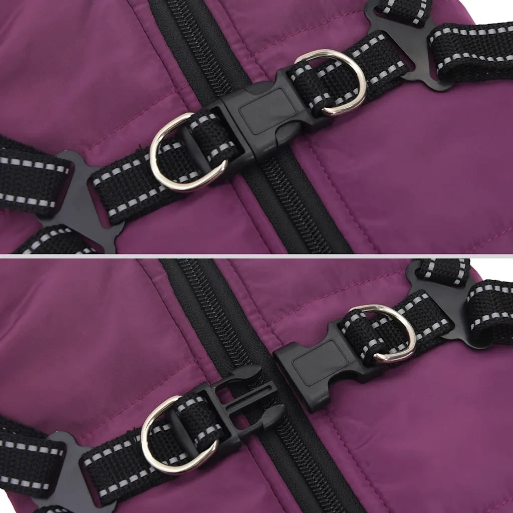 Cappotto Cani Imbracatura Impermeabile Riflettente Viola L40 4019905