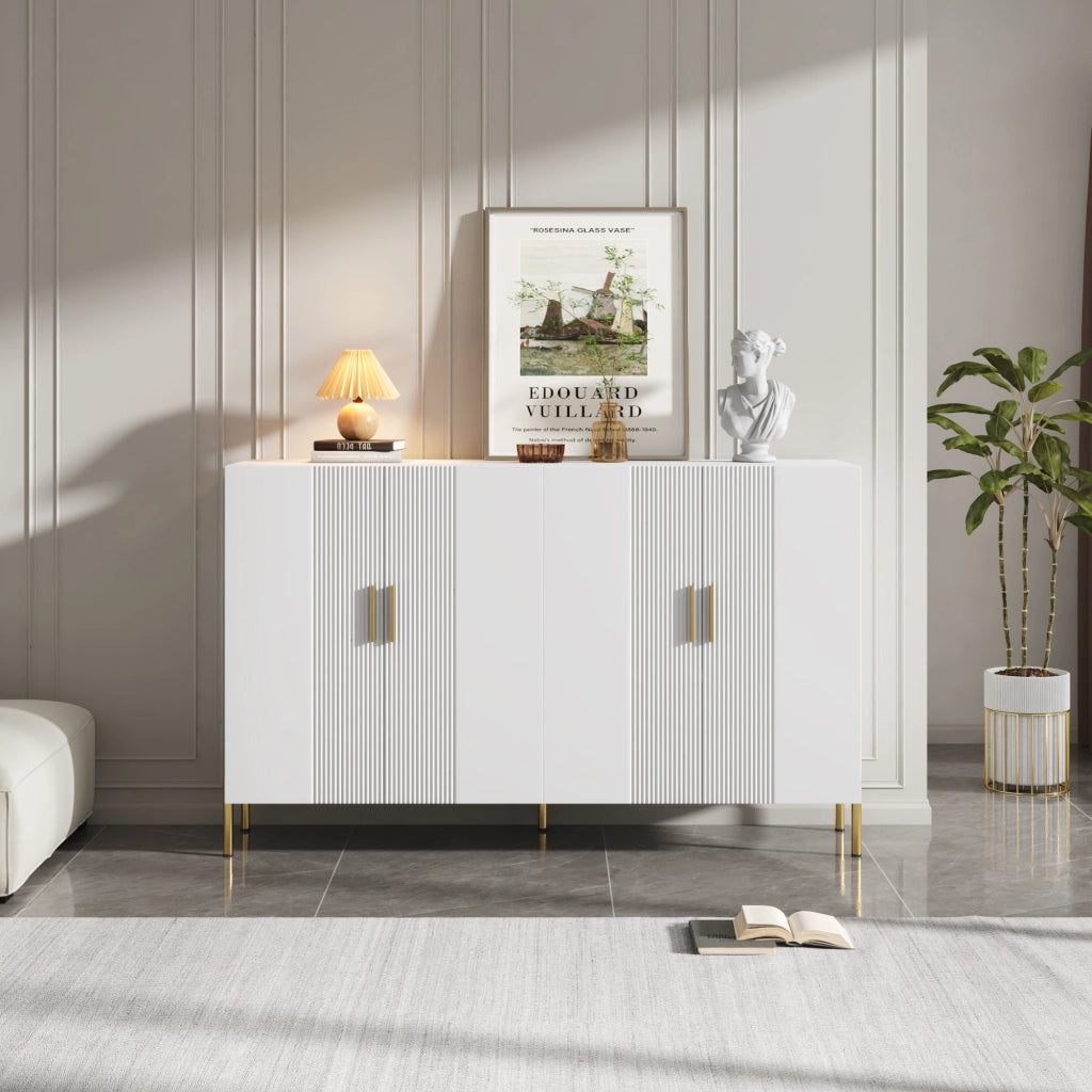 Credenza e buffet 4 ante 2 spazi contenitivi con ripiani regolabili per soggiorno e sala da pranzo 160 × 35 × 100 cm
