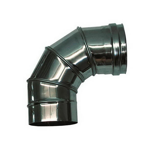 Curva regolabile 0-90 canna fumaria DN 100 tubo acciaio inox 316