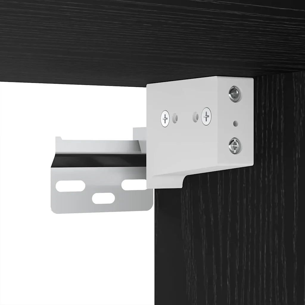 Mobile Porta TV 4 pz-Credenza per TV Rovere Nero Legno multistrato 217605