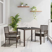 Set da Pranzo per Giardino 3 pcs Marrone polyrattan 3334863