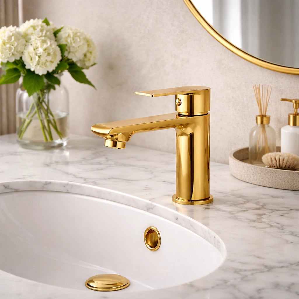 Miscelatore Rubinetto Colore Oro Casa Bagno Lavabo Monocomando Moderno 94012