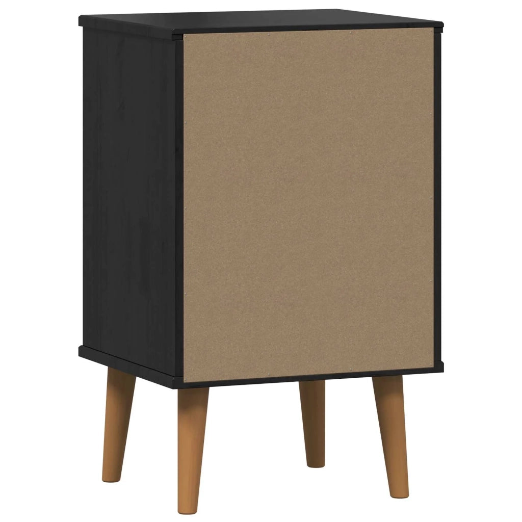 Comodino | Armadio da Notte | Mobiletto da notte Nero 40 x 35 x 65 cm Legno di pino massiccio