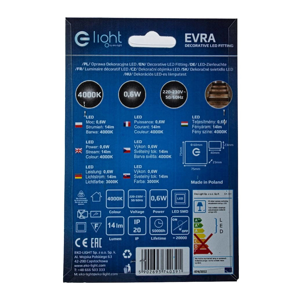 Lampada scala LED Eko-Light EVRA EKS0391 0,6W 4000K
