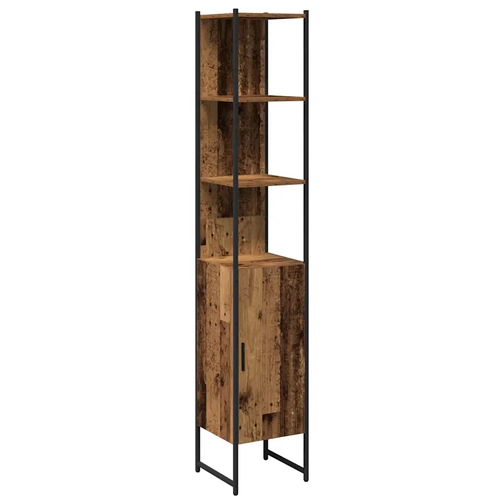 Set di mobili per il bagno con lo scaffale 4 pcs Legno vecchio 3332601