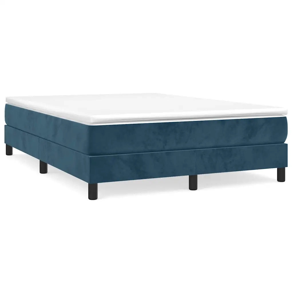 Struttura Letto a Rete a Molle Blu Scuro 140x190 cm in Velluto 3120770