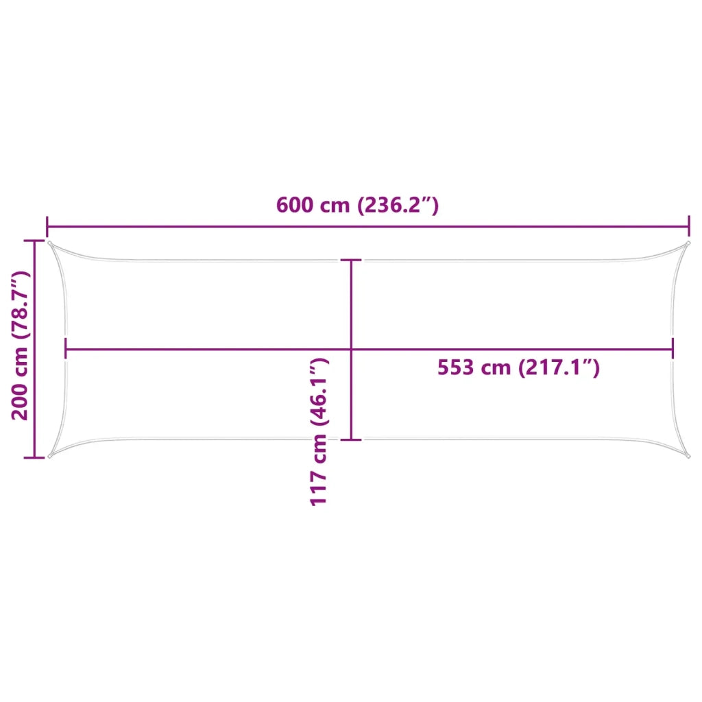 Vela da ombra solare Grigio chiaro e bianco 6 x 2 m 42031117