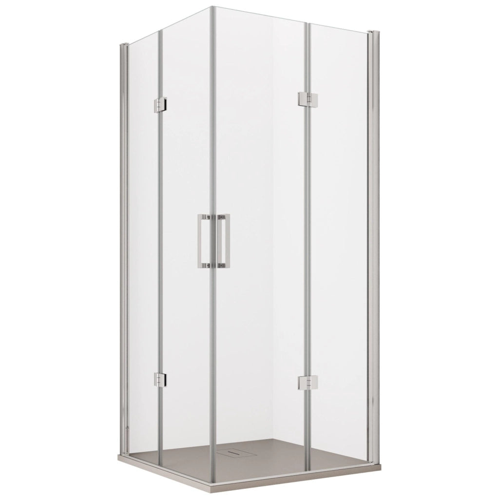 Box Doccia Angolare 75x70 cm 2 Ante Scorrevoli a Libro in Cristallo Trasparente 6mm H195 Bonussi Lena