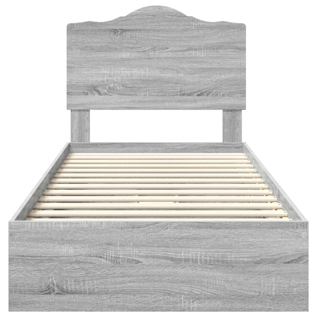 Letto con Contenitore con testiera-Struttura Letto con contenitore Grigio Sonoma 75 x 190 cm 877367