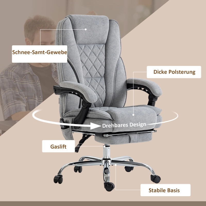 Sedia da ufficio con massaggio vibrante, sedia ergonomica da scrivania con funzione reclinabile, riscaldamento, sedia girevole regolabile in altezza