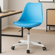 Sedia da Ufficio Poltrona da Studio Girevole Ergonomica con Ruote in PP e Schiuma Blu