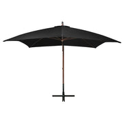 Ombrellone a Sbalzo Nero 3x3 m Palo in Abete Massello 313778