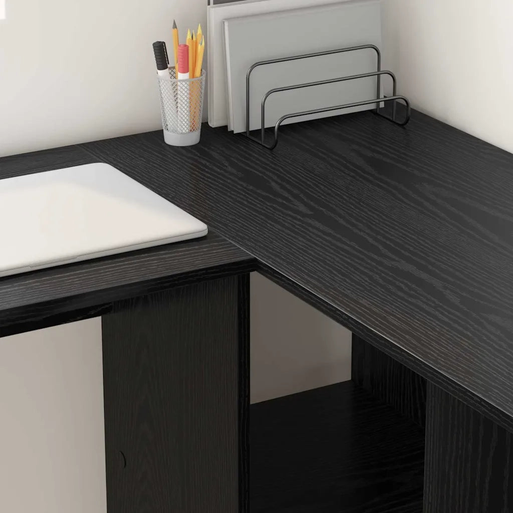 Scrivania | Tavolo da Ufficio Rovere Nero 142 x 102 x 73 cm Legno multistrato