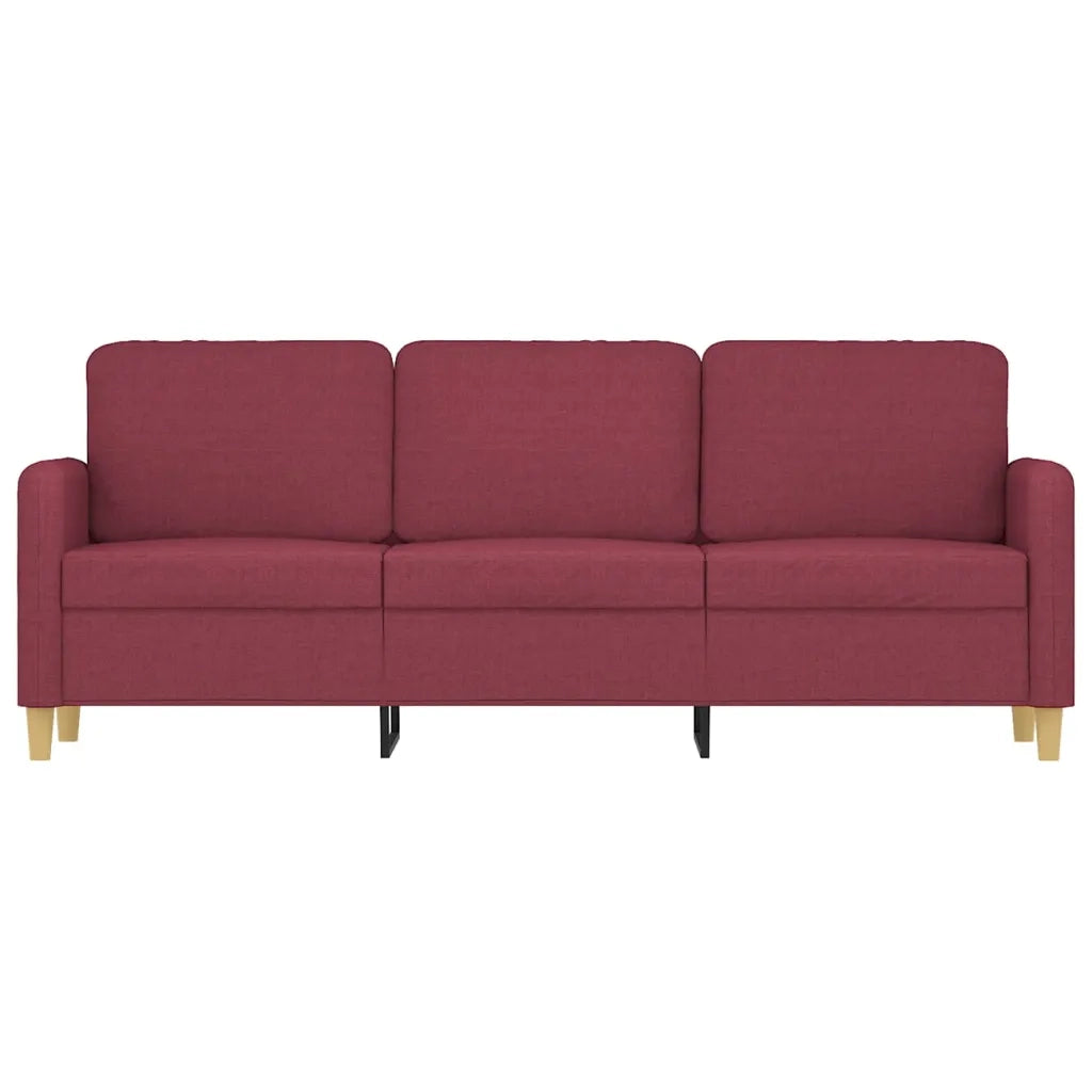 Divano a 3 Posti-Sofa 3 Posti Rosso Vino 180 cm in Tessuto 656373