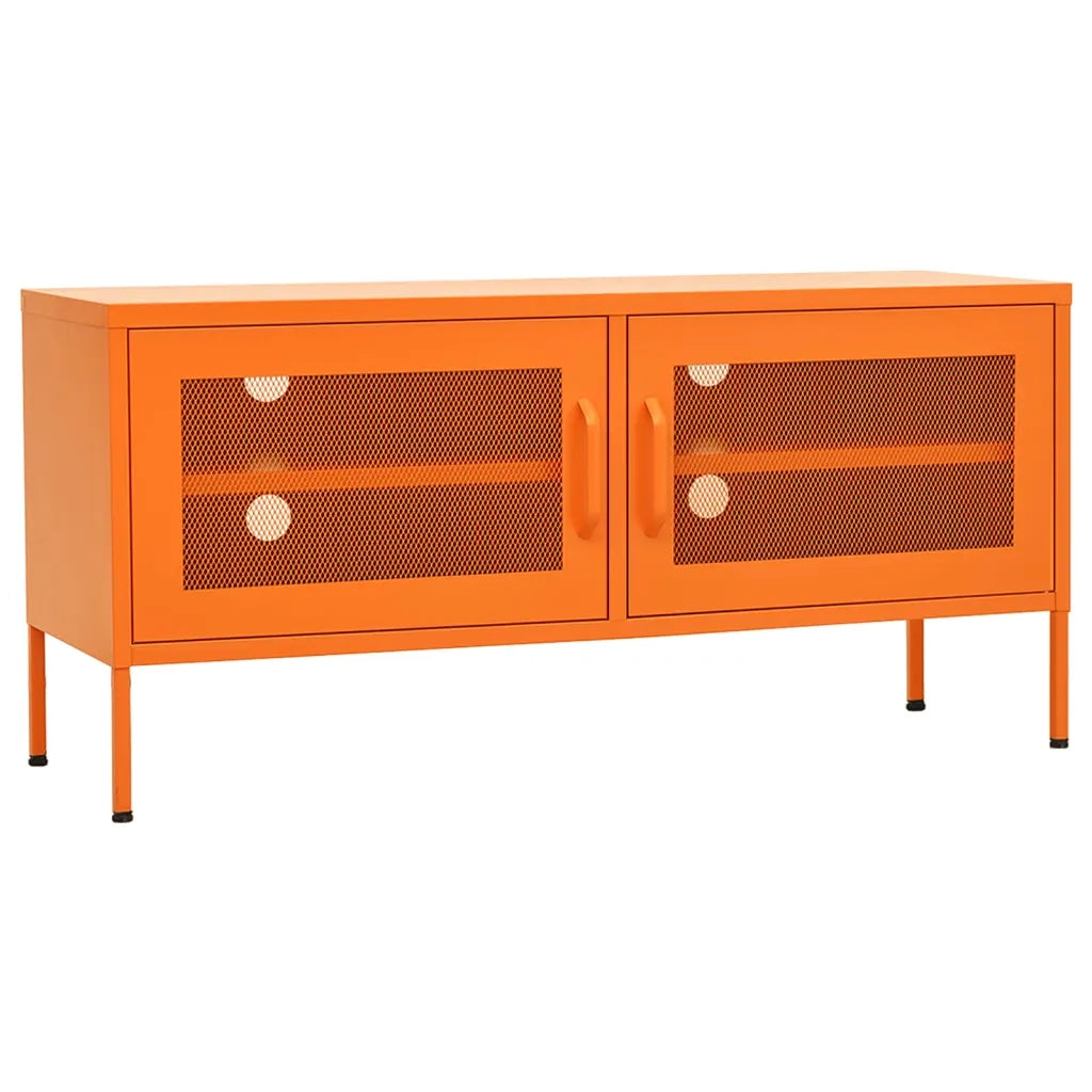Mobile TV-Credenza per TV Arancione 105x35x50 cm in Acciaio