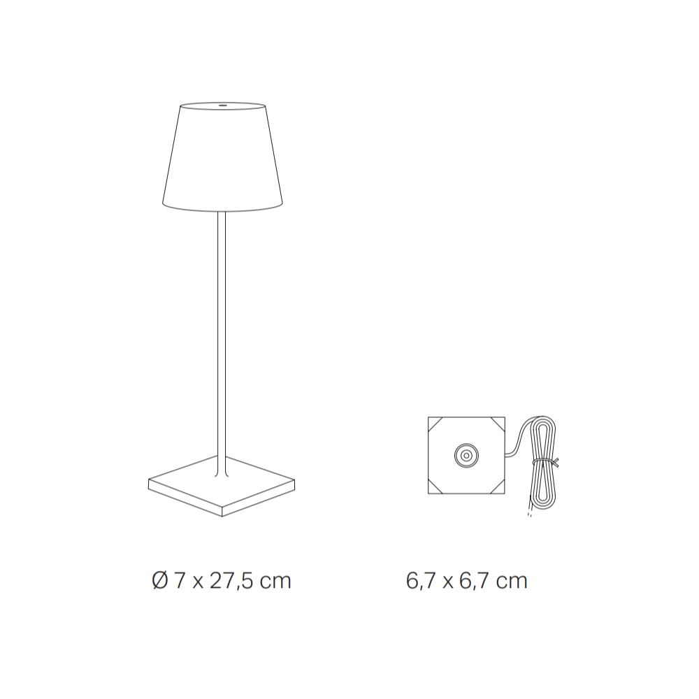 Zafferano - Lampada a led da tavolo Poldina Pro Micro Ocra ricaricabile e dimmerabile - 1.8W 2200-2700-3000K