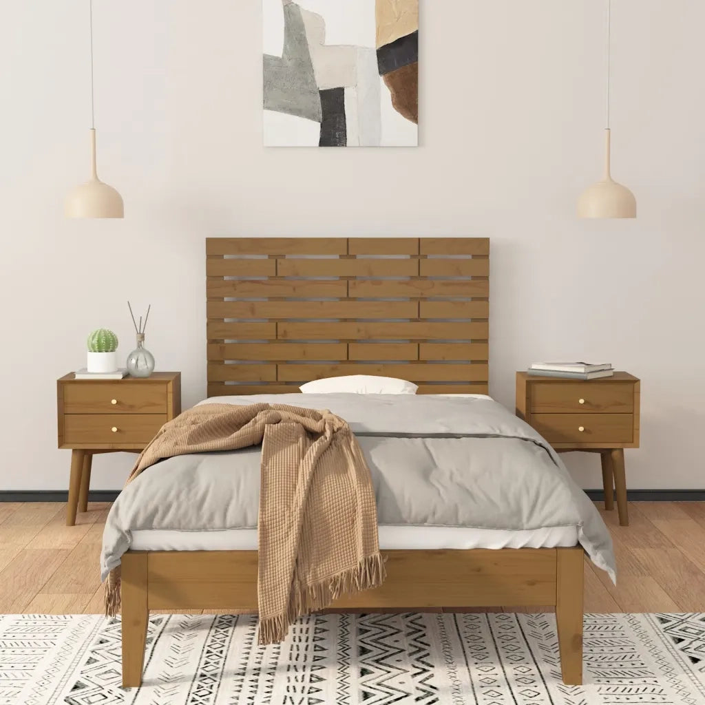 Testiera | Testata da Parete Ambra 96x3x63 cm in Legno Massello di Pino