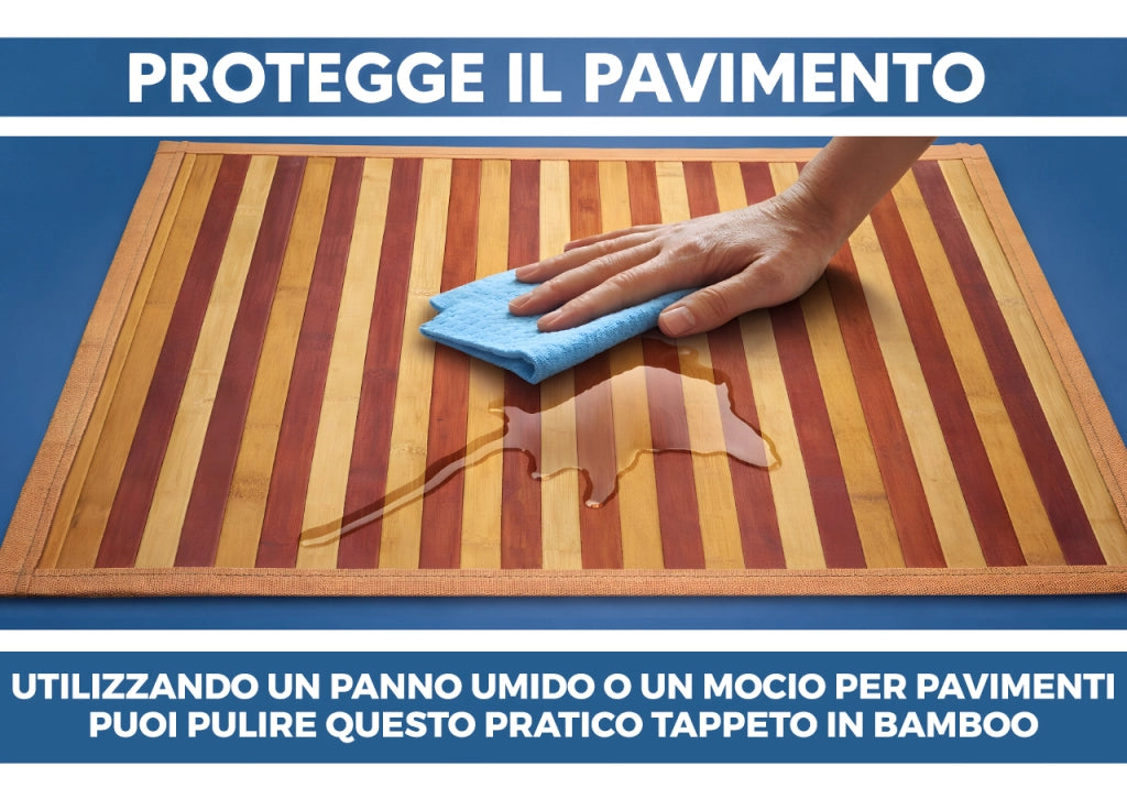 Tappeto Bamboo Degradè In Varie Colorazioni - 50x75 cm - Azzurro
