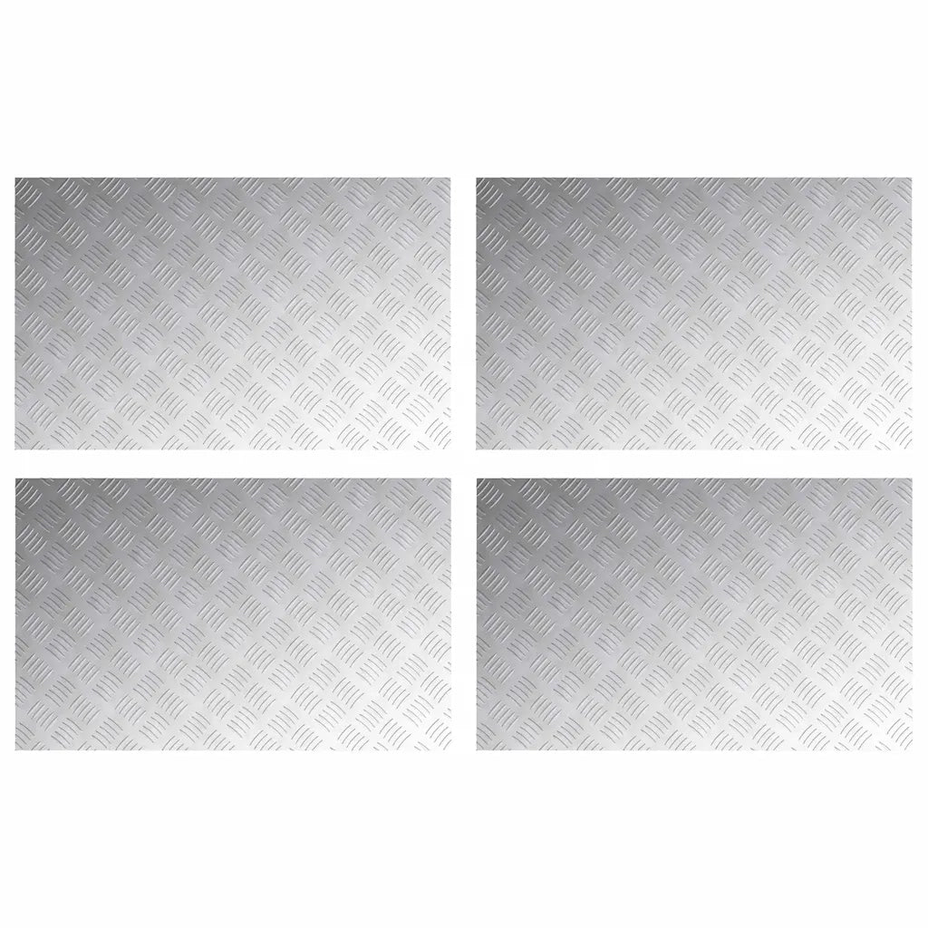 Gradini per Scale 4 pz | Tappetini per scale autoadesivi Argento 80 x 50 cm Alluminio