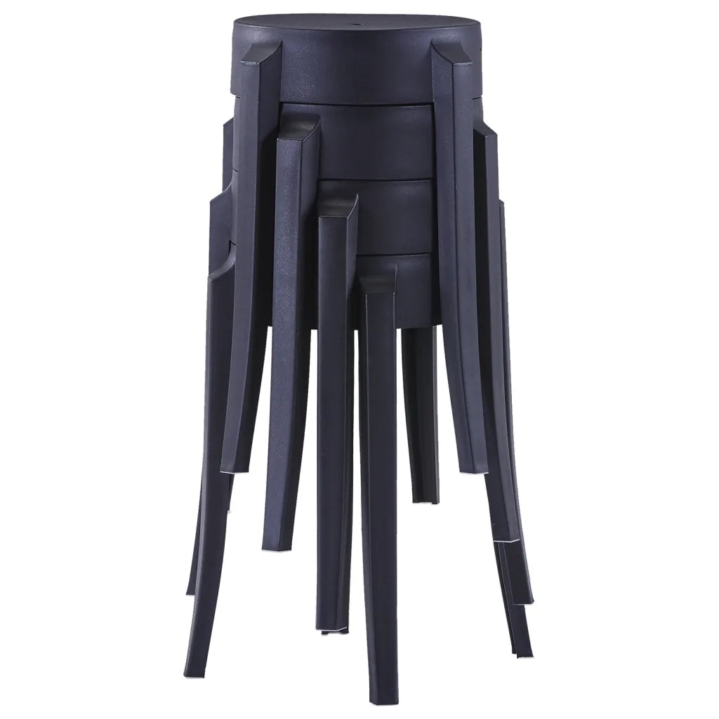 Sgabelli Impilabili 4 pz Neri in Plastica 247278