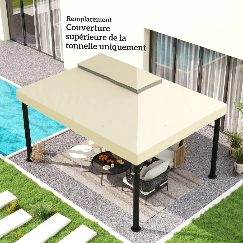 Telo di ricambio per gazebo 4x3m a 2 livelli ¨C Xylo ¨C protezione UPF30+ crema