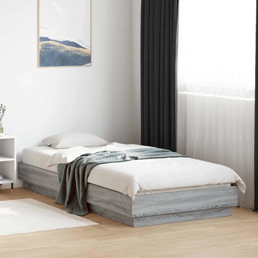 Letto con LED Sonoma grigio 80 x 200 cm Legno ingegnerizzato 8009007