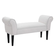 Panca Imbottita con Braccioli per Ingresso ¨C Xylo ¨C Legno Massello Bianco 102x36x51cm