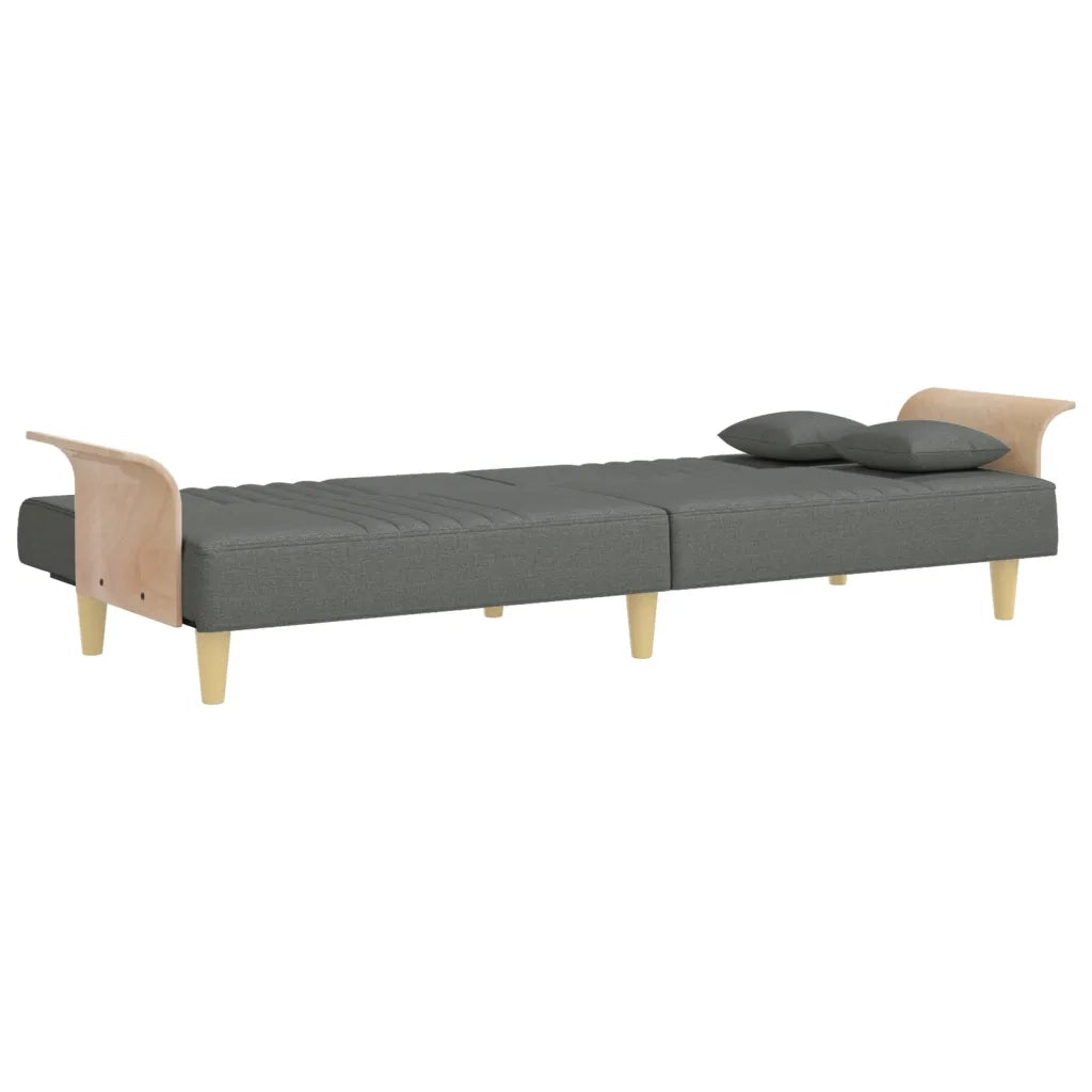 Divano letto | Sof¨¤ letto | Letto singolo con Braccioli Grigio Scuro in Tessuto