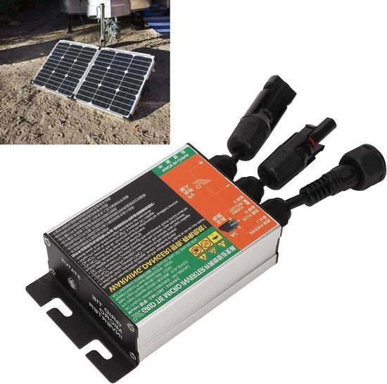 Inverter MPPT 120W per Collegamento alla Rete con Entrata DC 10-30V e Uscita AC 220V, Booster di Tensione per Pannelli Solari per Abitazioni e Camper con Sistemi Fotovoltaici per 12V/24V