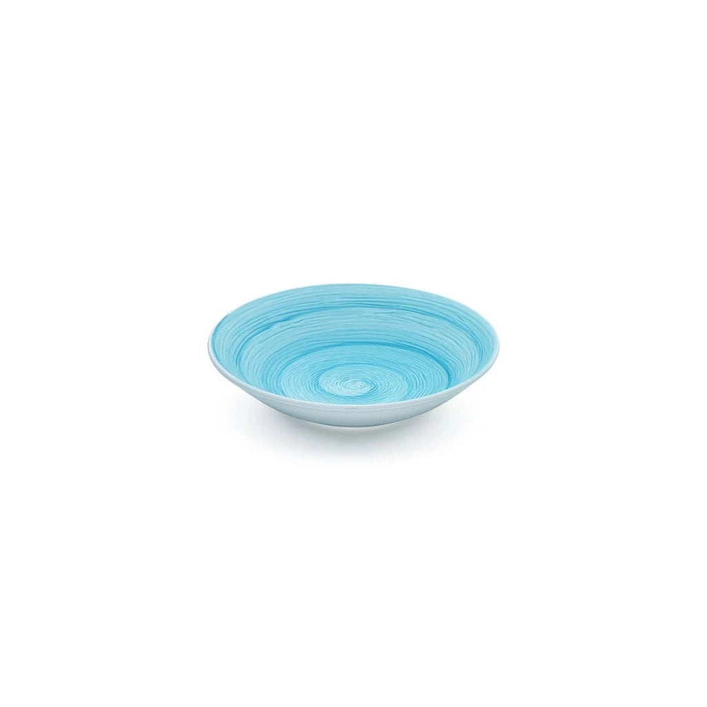 Piatto fondo turquois memento table in ceramica dipinta a mano Ø 23,5 cm