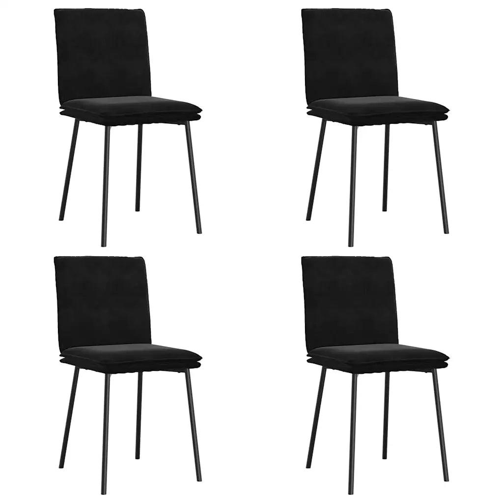 Sedie da Pranzo 4 pz Nere in Velluto 3315350