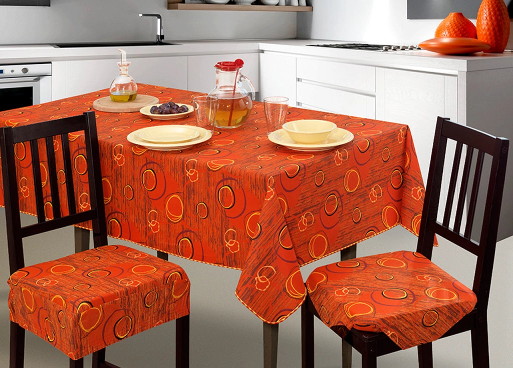 Tovaglia Copritavolo Resinata Antimacchia Modello Canyon Made In Italy - 140x230 - Arancio