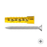TASSELLO LEGGERO IN NYLON COLORE GIALLO CON VITE AD ESPANSIONE TESTA PIANA SVASATA PER TRUCIOLARE - Ø10X50  - TEF