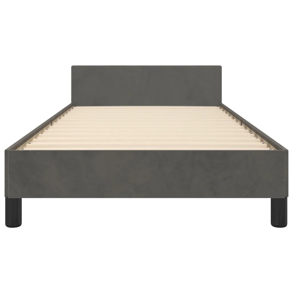Letto singolo | Letto per adulti | Giroletto senza Materasso Grigio Scuro 90x200 cm Velluto