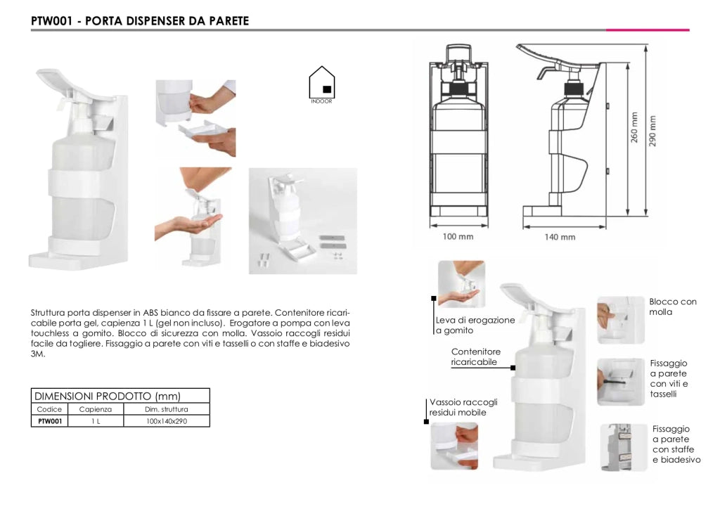 Porta Dispenser da Parete EASYPUSH