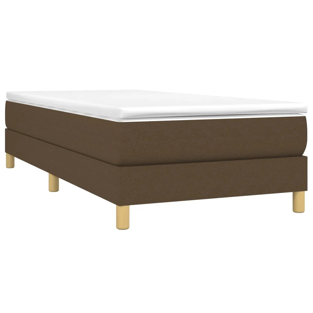 Giroletto a Molle con Materasso-Struttura Letto Marrone Scuro 100x200cm Tessuto 743841