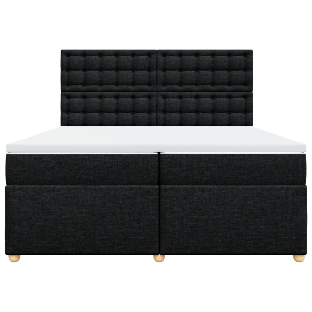 Giroletto a Molle con Materasso Nero 200x200 cm in Tessuto 3293703