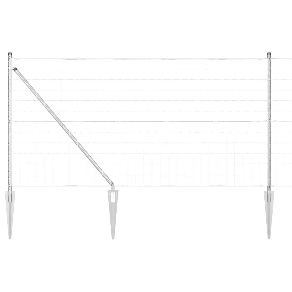 Recinzione da Giardino | Recinzione con Posto Argento 1 x 25 m Acciaio