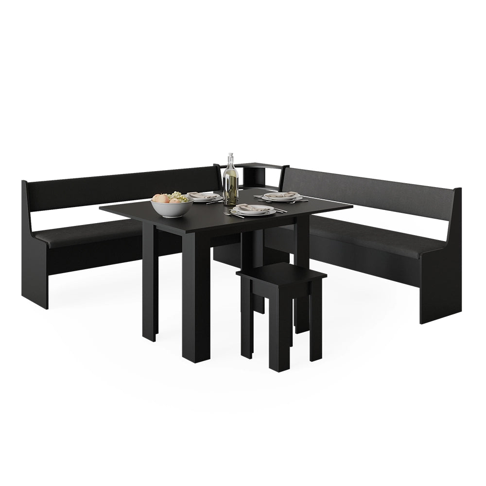 Vicco Panca ad angolo Nero 41.5 x 166.6 cm