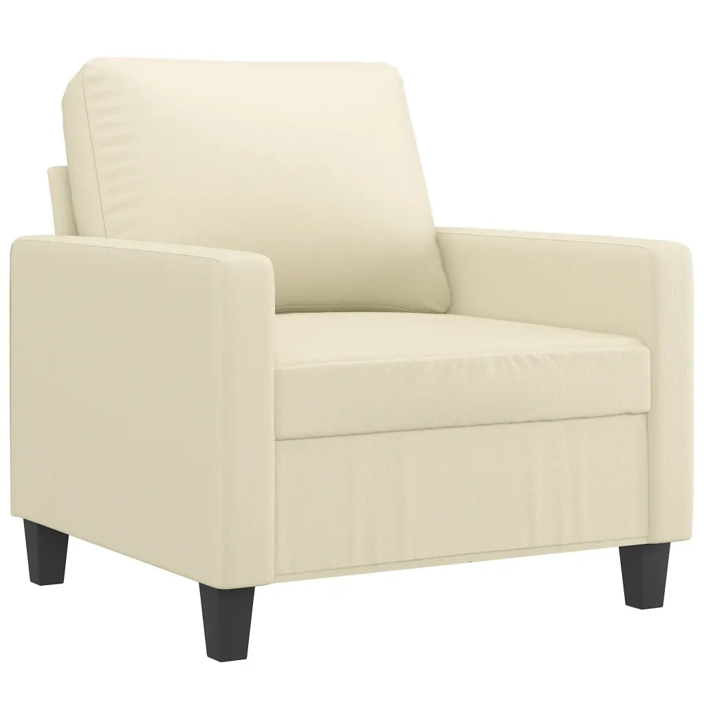 Set di Divani 4 pz con Cuscini crema in Similpelle 3201404