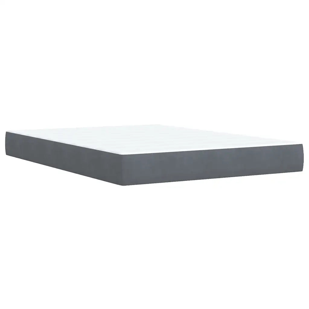 Giroletto a Molle con Materasso Grigio Scuro 140x200 cm Velluto 3285645